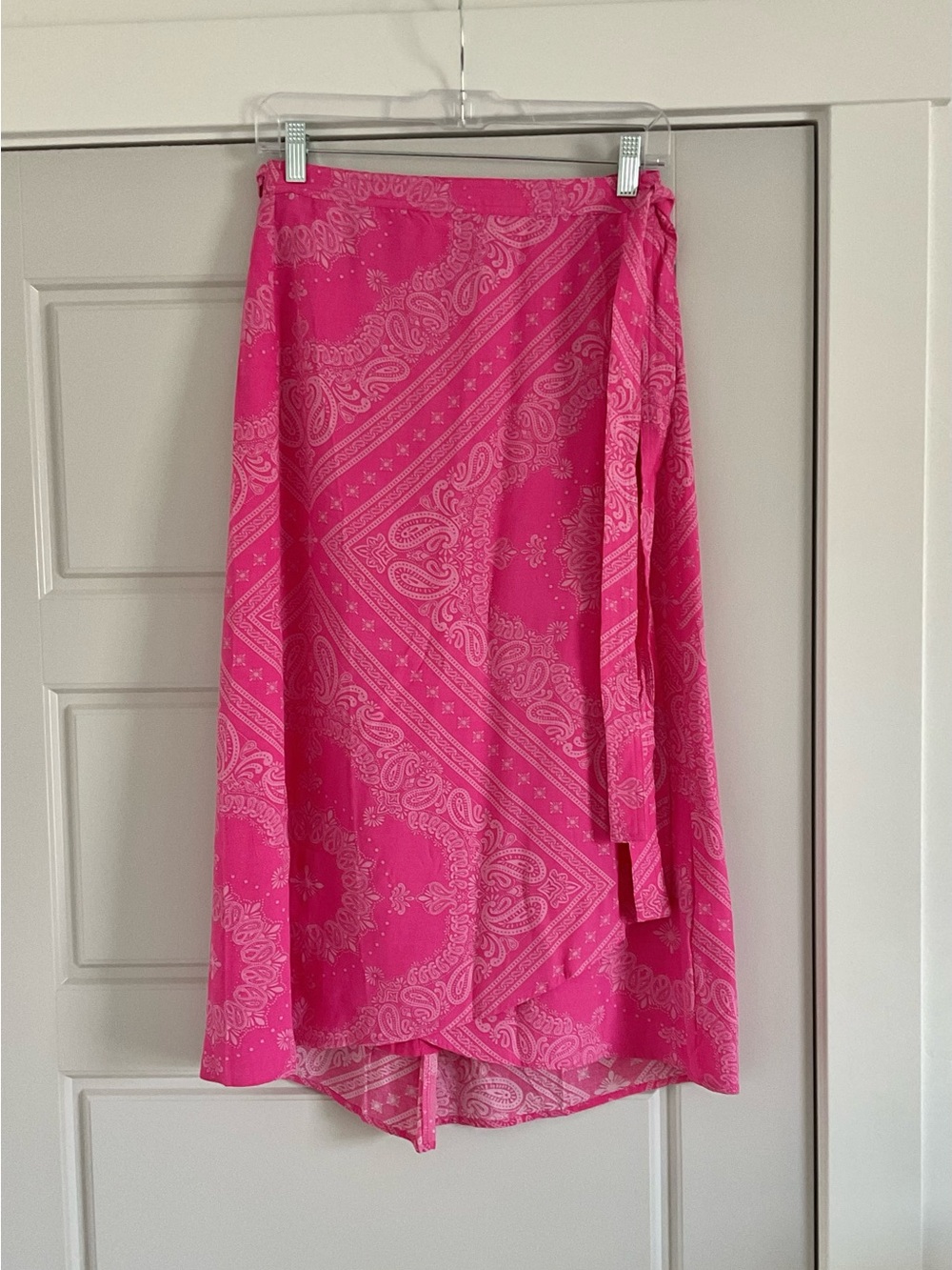 GAP Pink Paisley Wrap Midi Skirt Small S